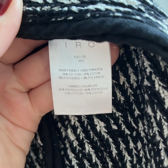 IRO Azure Striped Stretch Tweed Jacket in Black/Ecru - Picture 7 of 12